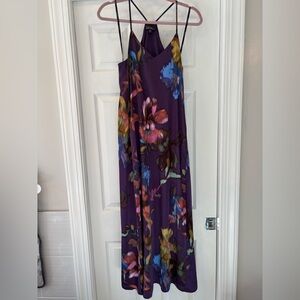Nicole Miller Satin Floral Maxi